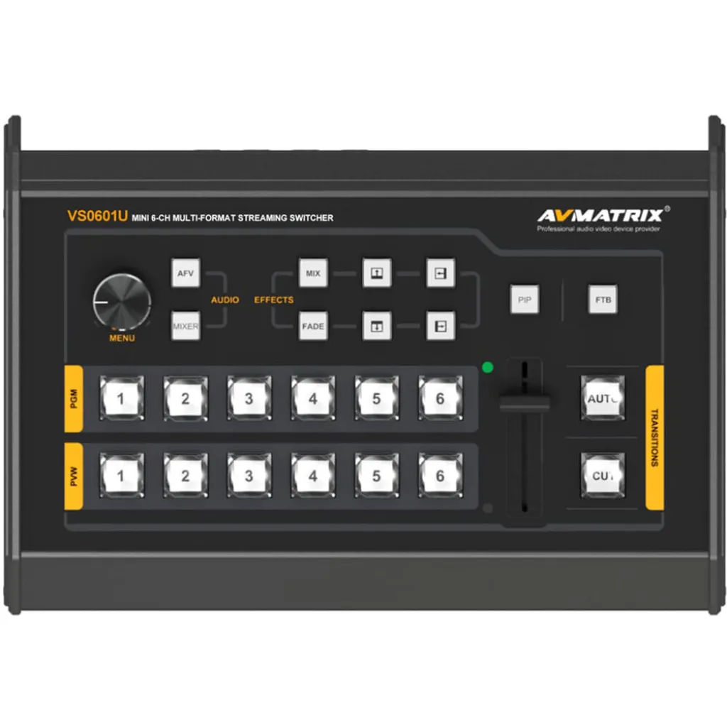 AVMatrix VS0601U Mini 6-Channel SDI/HDMI Multi-format Streaming Switcher