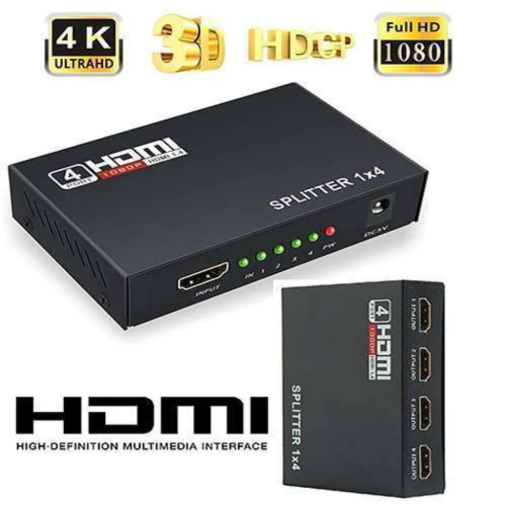 HDMI SPLITTER HDMI 1 In 4 Out Full HD 1080P