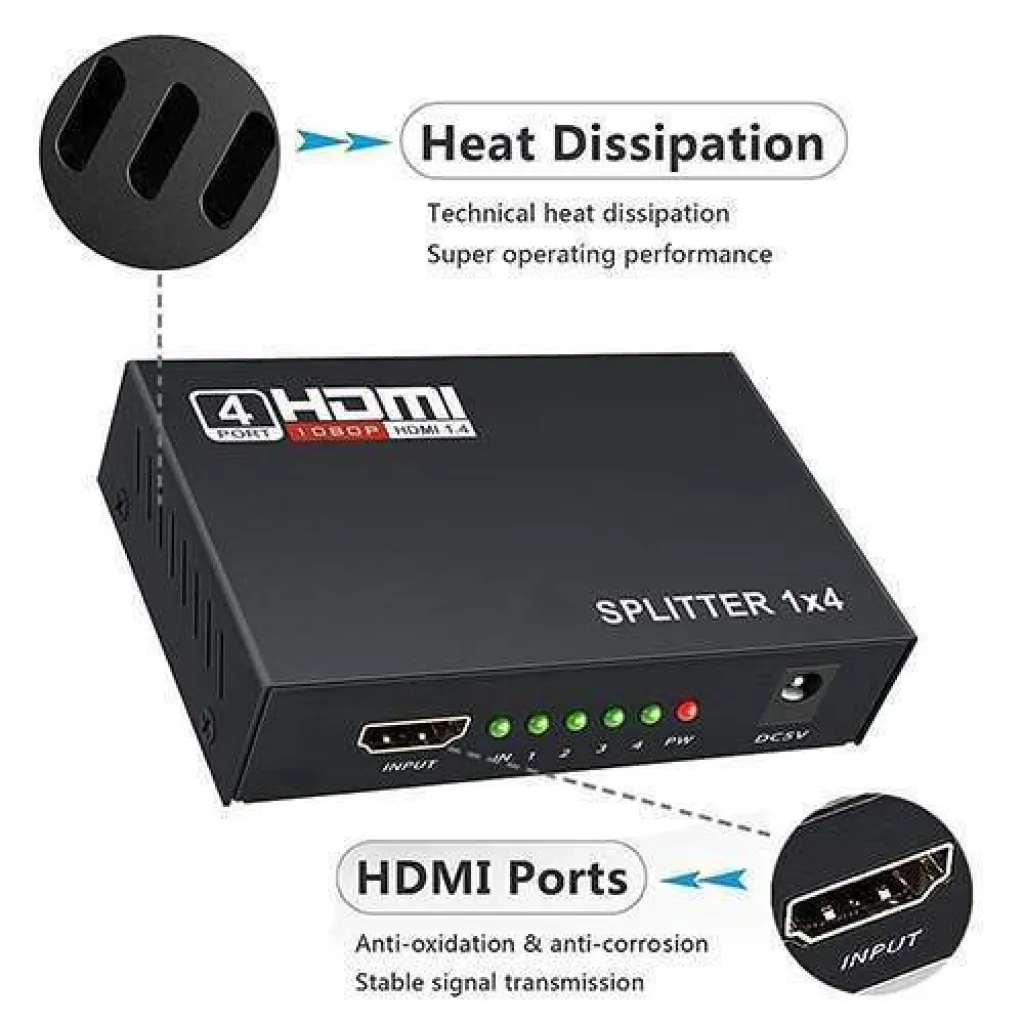 HDMI SPLITTER HDMI 1 In 4 Out Full HD 1080P