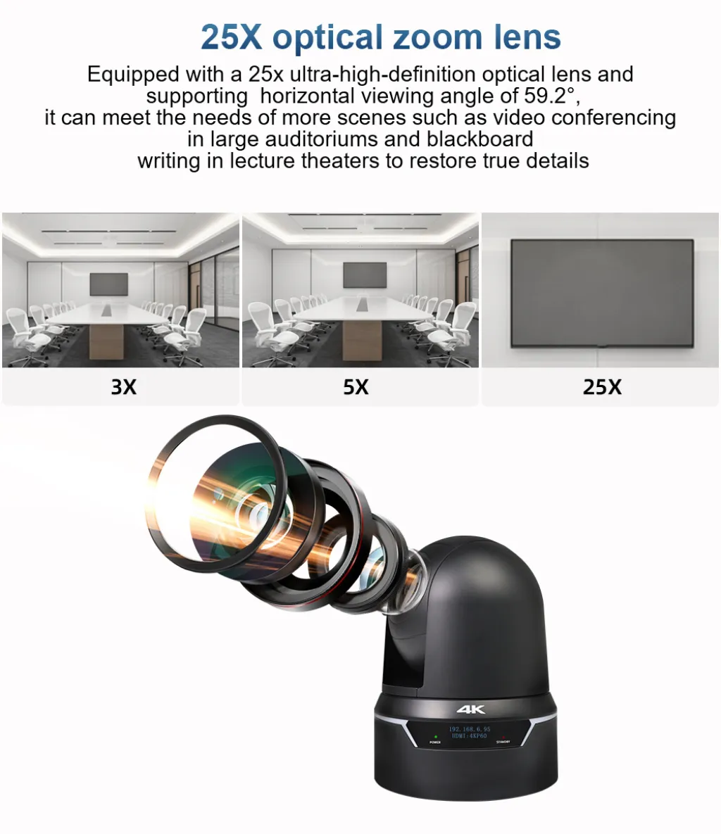VIDEOCAST VC1100 4K 25X NDI PTZ Camera