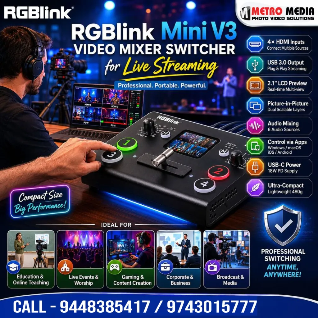 RGBlink Mini V3 Video Mixer Switcher for Live Streaming